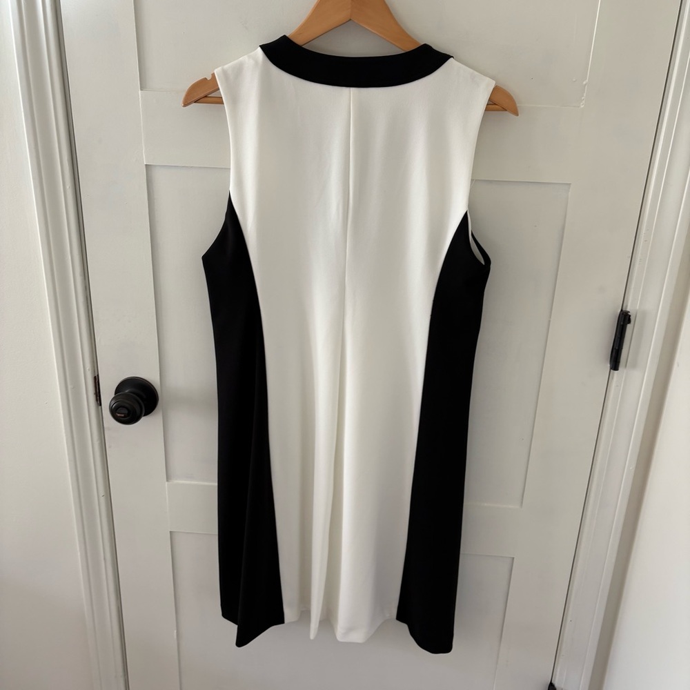Tommy Hilfiger Black White Color Block Sleeveless Dress. Size 12. - Picture 3 of 11
